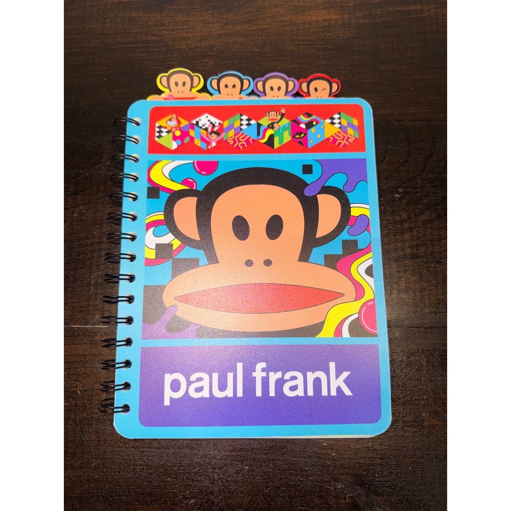 Paul Frank Julius the Monkey Spiral Notebook Dot Grid‎ Journal with Tabs